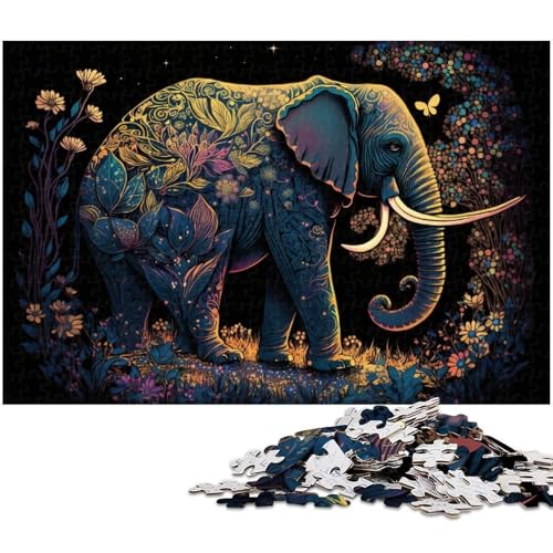 Dschungel-Elefant, 1000-teiliges Puzzle, Holzpuzzle für Erwachsene, anspruchsvolles Denkspiel – entspannendes Spielzeug für Teenager, 50x75cm/19,68x29,52 Zoll Dschungel-Elefant, 1000-teiliges Puzzle, Holzpuzzle für Erwachsene, anspruchsvolles Denkspiel – entspannendes Spielzeug für Teenager, 50x75cm/19,68x29,52 Zoll von MrChunlong
