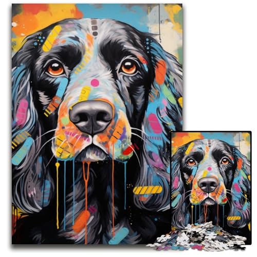 English Cocker Spaniel Graffiti 1000-teiliges Puzzle Holzpuzzle für Erwachsene Anspruchsvolles Denkspiel - Entspannendes Spielzeug für Teenager 50x75cm/19,68x29,52 Zoll English Cocker Spaniel Graffiti 1000-teiliges Puzzle Holzpuzzle für Erwachsene Anspruchsvolles Denkspiel - Entspannendes Spielzeug für Teenager 50x75cm/19,68x29,52 Zoll von MrChunlong