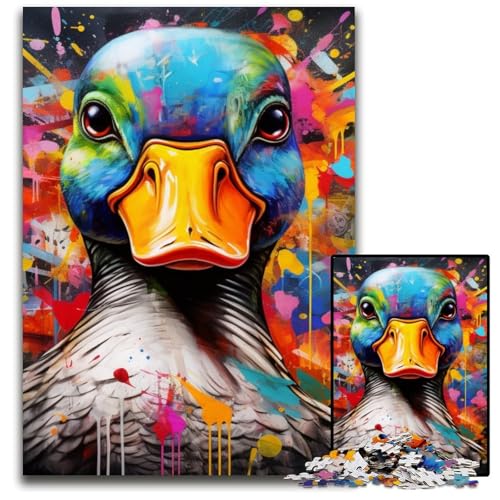 Enten-Graffiti-Puzzle, 1000 Teile, für Erwachsene, schwierige Puzzles für Erwachsene, Heimdekoration, 50x75cm/19,68x29,52 Zoll Enten-Graffiti-Puzzle, 1000 Teile, für Erwachsene, schwierige Puzzles für Erwachsene, Heimdekoration, 50x75cm/19,68x29,52 Zoll von MrChunlong