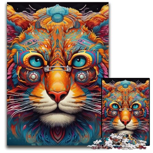 Erdmännchen-Graffiti-Gemälde, 1000 Teile, Puzzle-Geschenke, Unmögliches Puzzle für Erwachsene, Herausforderndes Denkspiel für Teenager, Familienspaß, Interaktives Spiel, 26x38cm/10,23x14,96 Zoll von MrChunlong