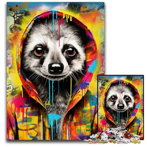 Erdmännchen-Graffiti-Puzzle für Erwachsene, 1000-teiliges Puzzle für Erwachsene, Familie und Freunde, geeignet für Kinder ab 14 Jahren, 26x38cm/10,23x14,96 Zoll Erdmännchen-Graffiti-Puzzle für Erwachsene, 1000-teiliges Puzzle für Erwachsene, Familie und Freunde, geeignet für Kinder ab 14 Jahren, 26x38cm/10,23x14,96 Zoll von MrChunlong
