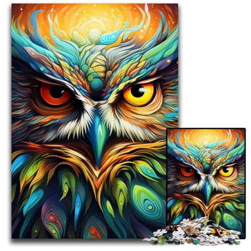 Eulen-Puzzle, 1000 Teile, für Erwachsene, aus Pappe, für Heimdekoration, Gehirntraining, 26x38cm/10,23x14,96 Zoll Eulen-Puzzle, 1000 Teile, für Erwachsene, aus Pappe, für Heimdekoration, Gehirntraining, 26x38cm/10,23x14,96 Zoll von MrChunlong