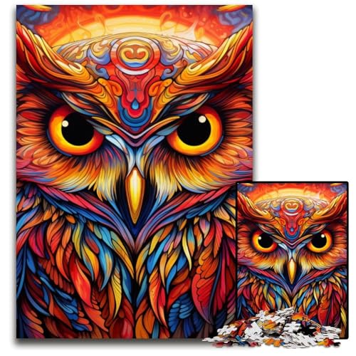 Eulen-Puzzle 1000 Teile für Erwachsene, anspruchsvolle Puzzles, anspruchsvolles DIY-Denkspiel für Teenager, 50x75cm/19,68x29,52 Zoll von MrChunlong