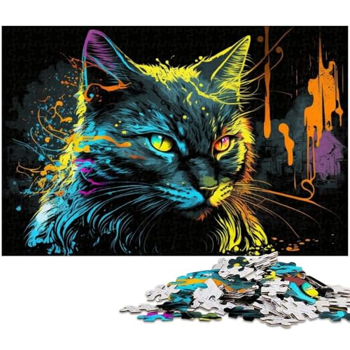 Fantasy Cat Puzzle für Erwachsene, 1000 Teile, Papppuzzle, Denkspiel für Teenager, 26x38cm/10,23x14,96 Zoll von MrChunlong