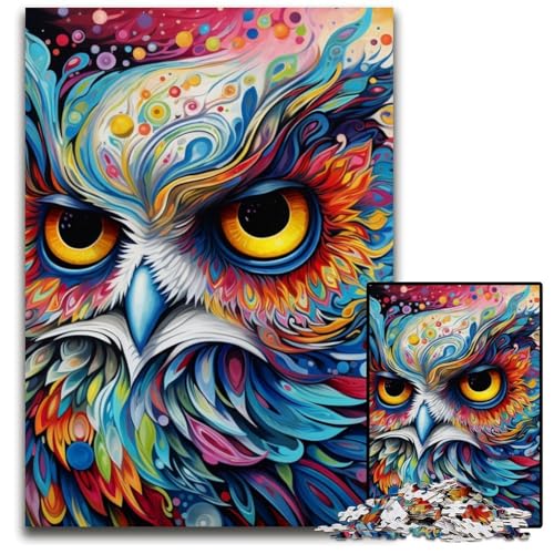 Farbige Eulen-Puzzles 1000 Teile für Erwachsene, Puzzles für Erwachsene, Gehirn-Herausforderungsgeschenk, pädagogische Aktivität für Teenager, 26x38cm/10,23x14,96 Zoll Farbige Eulen-Puzzles 1000 Teile für Erwachsene, Puzzles für Erwachsene, Gehirn-Herausforderungsgeschenk, pädagogische Aktivität für Teenager, 26x38cm/10,23x14,96 Zoll von MrChunlong