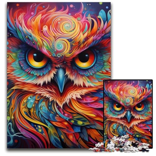 Farbige Eulen-Puzzles für Erwachsene, 1000 Teile, Familie und Freunde, geeignet für Kinder ab 14 Jahren, 50x75cm/19,68x29,52 Zoll Farbige Eulen-Puzzles für Erwachsene, 1000 Teile, Familie und Freunde, geeignet für Kinder ab 14 Jahren, 50x75cm/19,68x29,52 Zoll von MrChunlong