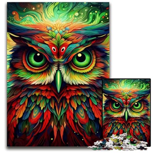 Farbige Eulen-Puzzles für Erwachsene, 1000-teiliges Holzpuzzle für Erwachsene, anspruchsvolles Denkspiel für Teenager, Spaß für den Familienspieleabend, 50x75cm/19,68x29,52 Zoll Farbige Eulen-Puzzles für Erwachsene, 1000-teiliges Holzpuzzle für Erwachsene, anspruchsvolles Denkspiel für Teenager, Spaß für den Familienspieleabend, 50x75cm/19,68x29,52 Zoll von MrChunlong