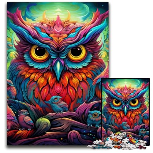Farbiges Eulen-Puzzle, 1000 Teile, für Erwachsene, Holzpuzzle für Erwachsene, ideales DIY-Dekor und Denksport-Geschenk, 50x75cm/19,68x29,52 Zoll Farbiges Eulen-Puzzle, 1000 Teile, für Erwachsene, Holzpuzzle für Erwachsene, ideales DIY-Dekor und Denksport-Geschenk, 50x75cm/19,68x29,52 Zoll von MrChunlong