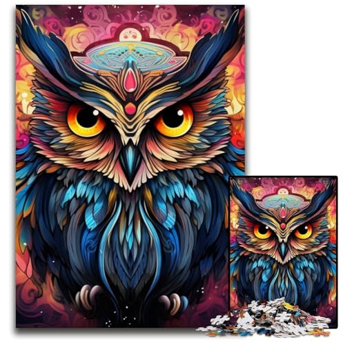 Farbiges Eulen-Puzzle, 1000 Teile, für Erwachsene, anspruchsvolles Rätsel, Denksportaufgabe, Spiel für Erwachsene, interaktive Familienaktivität, 26x38cm/10,23x14,96 Zoll Farbiges Eulen-Puzzle, 1000 Teile, für Erwachsene, anspruchsvolles Rätsel, Denksportaufgabe, Spiel für Erwachsene, interaktive Familienaktivität, 26x38cm/10,23x14,96 Zoll von MrChunlong