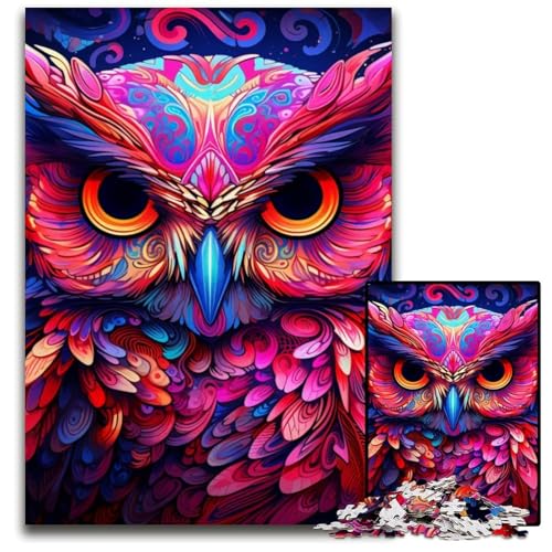 Farbiges Eulen-Puzzle, 1000 Teile, für Erwachsene, anspruchsvolles Rätsel, Denksportaufgabe, Spiel für Erwachsene, interaktive Familienaktivität, 50x75cm/19,68x29,52 Zoll Farbiges Eulen-Puzzle, 1000 Teile, für Erwachsene, anspruchsvolles Rätsel, Denksportaufgabe, Spiel für Erwachsene, interaktive Familienaktivität, 50x75cm/19,68x29,52 Zoll von MrChunlong
