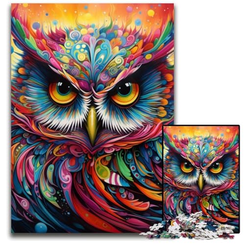 Farbiges Eulen-Puzzle 1000 Teile für Erwachsene, Papppuzzle, Heimdekoration und Urlaubsspaß, 26x38cm/10,23x14,96 Zoll Farbiges Eulen-Puzzle 1000 Teile für Erwachsene, Papppuzzle, Heimdekoration und Urlaubsspaß, 26x38cm/10,23x14,96 Zoll von MrChunlong