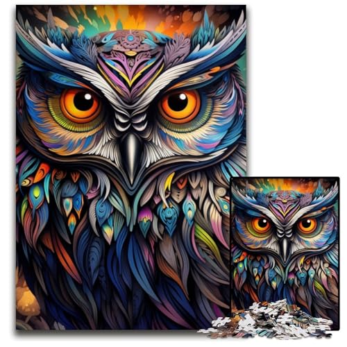 Farbiges Eulen-Puzzle 1000 Teile für Erwachsene, Puzzle, perfekt für Familienfeiern, Geburtstage, Feiertage, 26x38cm/10,23x14,96 Zoll Farbiges Eulen-Puzzle 1000 Teile für Erwachsene, Puzzle, perfekt für Familienfeiern, Geburtstage, Feiertage, 26x38cm/10,23x14,96 Zoll von MrChunlong