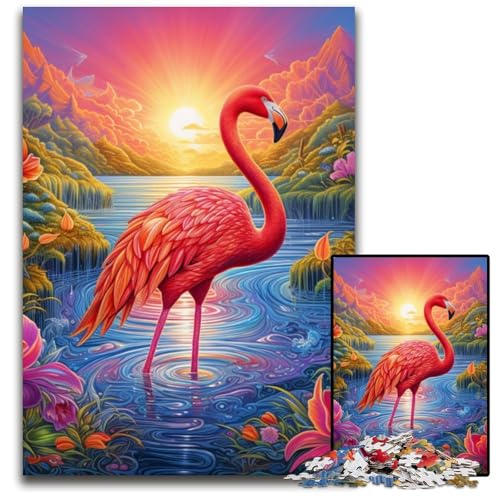 Flamingo-Puzzle 1000 Teile für Erwachsene, Holzpuzzle für Erwachsene, ideales DIY-Dekor und Denksportgeschenk, 50x75cm/19,68x29,52 Zoll Flamingo-Puzzle 1000 Teile für Erwachsene, Holzpuzzle für Erwachsene, ideales DIY-Dekor und Denksportgeschenk, 50x75cm/19,68x29,52 Zoll von MrChunlong