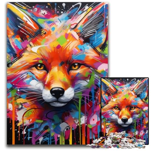 Fox Graffiti 1000-Teile-Puzzle, Geschenke, Puzzles für Erwachsene, Familienaktivität, DIY-Heimdekoration, 26x38cm/10,23x14,96 Zoll Fox Graffiti 1000-Teile-Puzzle, Geschenke, Puzzles für Erwachsene, Familienaktivität, DIY-Heimdekoration, 26x38cm/10,23x14,96 Zoll von MrChunlong