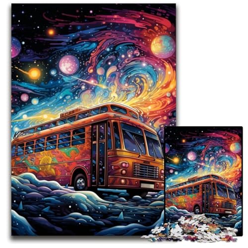 Galaxy Bus Puzzle 1000 Teile für Erwachsene, anspruchsvolles Rätsel, Denksportaufgabe, Spiel für Erwachsene, interaktive Familienaktivität, 26x38cm/10,23x14,96 Zoll von MrChunlong