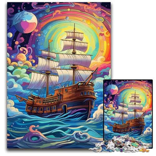 Galaxy Piratenschiff-Puzzle, 1000 Teile, anspruchsvolles Denkspiel, Familienaktivität, Heimdekoration, 26x38cm/10,23x14,96 Zoll Galaxy Piratenschiff-Puzzle, 1000 Teile, anspruchsvolles Denkspiel, Familienaktivität, Heimdekoration, 26x38cm/10,23x14,96 Zoll von MrChunlong