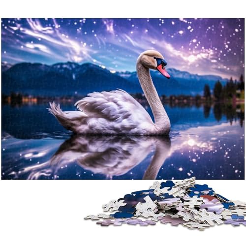 Galaxy Purple Swan 1000-Teile-Puzzle-Geschenke. Unmögliche Puzzles für Erwachsene. Herausfordernde Denksportaufgabe für Teenager. Familienspaß. Interaktives Spiel. 50x75cm/19,68x29,52 Zoll von MrChunlong