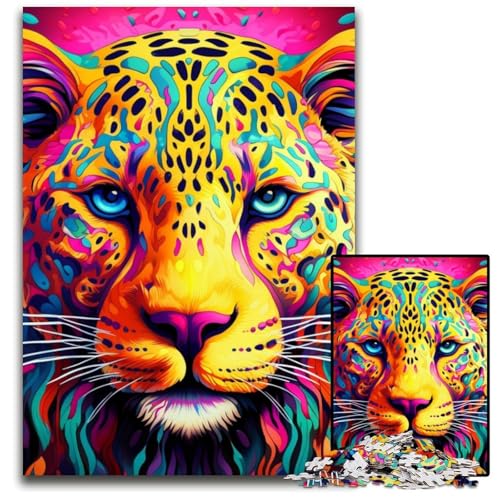 Gelb-rosa Leoparden-Puzzle, 1000 Teile, Karton, Puzzle für Erwachsene, anspruchsvolles Denkspiel, entspannendes Spielzeug für Teenager, 26x38cm/10,23x14,96 Zoll Gelb-rosa Leoparden-Puzzle, 1000 Teile, Karton, Puzzle für Erwachsene, anspruchsvolles Denkspiel, entspannendes Spielzeug für Teenager, 26x38cm/10,23x14,96 Zoll von MrChunlong