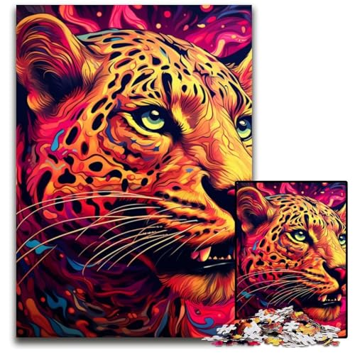 Gelb-rosa Leoparden-Puzzle 1000 Teile für Erwachsene, anspruchsvolles Rätsel, Denksportaufgabe, Spiel für Erwachsene, interaktive Familienaktivität, 26x38cm/10,23x14,96 Zoll Gelb-rosa Leoparden-Puzzle 1000 Teile für Erwachsene, anspruchsvolles Rätsel, Denksportaufgabe, Spiel für Erwachsene, interaktive Familienaktivität, 26x38cm/10,23x14,96 Zoll von MrChunlong