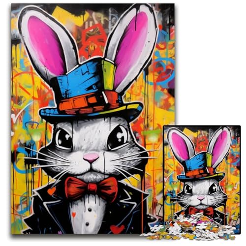 Graffiti-Malerei-Kaninchen-Puzzle 1000 Teile für Erwachsene, Papppuzzle, Heimdekoration und Urlaubsspaß, 26x38cm/10,23x14,96 Zoll Graffiti-Malerei-Kaninchen-Puzzle 1000 Teile für Erwachsene, Papppuzzle, Heimdekoration und Urlaubsspaß, 26x38cm/10,23x14,96 Zoll von MrChunlong