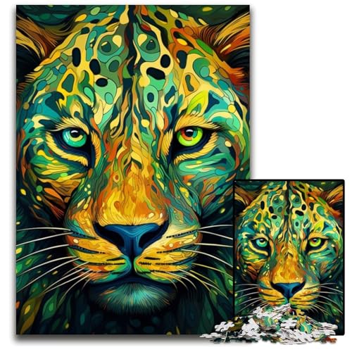 Grüner Leopard, 1000-teiliges Puzzle aus Pappe, Puzzle für Erwachsene, anspruchsvolles Denkspiel, entspannendes Spielzeug für Teenager, 26x38cm/10,23x14,96 Zoll Grüner Leopard, 1000-teiliges Puzzle aus Pappe, Puzzle für Erwachsene, anspruchsvolles Denkspiel, entspannendes Spielzeug für Teenager, 26x38cm/10,23x14,96 Zoll von MrChunlong