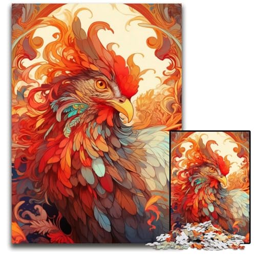 Hahn-Puzzle für Erwachsene, 1000 Teile, Karton, Denksportaufgabe, dekoratives DIY-Spiel, interaktives Familienspielzeug, 26x38cm/10,23x14,96 Zoll von MrChunlong