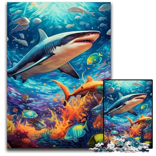 Hai-Puzzle für Erwachsene, 1000-teiliges Puzzle für Erwachsene, Familie und Freunde, geeignet für Kinder ab 14 Jahren, 26x38cm/10,23x14,96 Zoll Hai-Puzzle für Erwachsene, 1000-teiliges Puzzle für Erwachsene, Familie und Freunde, geeignet für Kinder ab 14 Jahren, 26x38cm/10,23x14,96 Zoll von MrChunlong