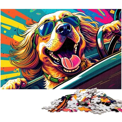 Happy Golden Retriever Puzzle für Erwachsene, 1000-teiliges Puzzle für Erwachsene, Familie und Freunde, geeignet für Kinder ab 14 Jahren, 50x75cm/19,68x29,52 Zoll Happy Golden Retriever Puzzle für Erwachsene, 1000-teiliges Puzzle für Erwachsene, Familie und Freunde, geeignet für Kinder ab 14 Jahren, 50x75cm/19,68x29,52 Zoll von MrChunlong