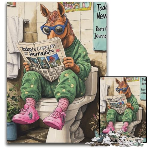 Horse Go Toilet-Puzzle für Erwachsene, 1000-teiliges Papp-Puzzle, anspruchsvolles Denkspiel für Teenager, Spaß für den Familienspielabend, 26x38cm/10,23x14,96 Zoll Horse Go Toilet-Puzzle für Erwachsene, 1000-teiliges Papp-Puzzle, anspruchsvolles Denkspiel für Teenager, Spaß für den Familienspielabend, 26x38cm/10,23x14,96 Zoll von MrChunlong