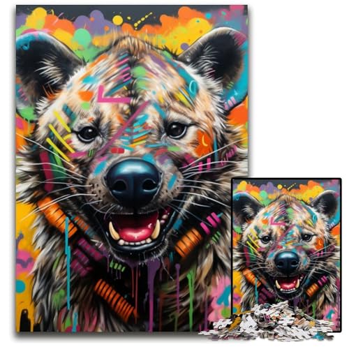 Hyänen-Graffiti-Puzzle, 1000 Teile, Unmögliches Puzzle für Erwachsene, Ideal für Teenager und Sammler, Reisegeschenk, Familienaktivität, 26x38cm/10,23x14,96 Zoll Hyänen-Graffiti-Puzzle, 1000 Teile, Unmögliches Puzzle für Erwachsene, Ideal für Teenager und Sammler, Reisegeschenk, Familienaktivität, 26x38cm/10,23x14,96 Zoll von MrChunlong