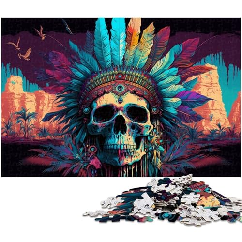 Indischer Totenkopf, 1000-teiliges Puzzle für Erwachsene, Papppuzzle, anspruchsvolles Denkspiel für Teenager, Spaß für den Familienspielabend, 26x38cm/10,23x14,96 Zoll Indischer Totenkopf, 1000-teiliges Puzzle für Erwachsene, Papppuzzle, anspruchsvolles Denkspiel für Teenager, Spaß für den Familienspielabend, 26x38cm/10,23x14,96 Zoll von MrChunlong