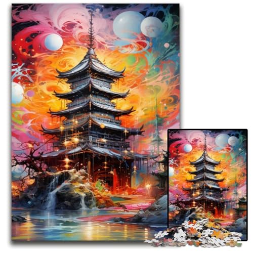 Japanischer Tempel, 1000-teiliges Puzzle, Unmögliches Puzzle für Erwachsene, Geburtstage und Feiertage, 50x75cm/19,68x29,52 Zoll Japanischer Tempel, 1000-teiliges Puzzle, Unmögliches Puzzle für Erwachsene, Geburtstage und Feiertage, 50x75cm/19,68x29,52 Zoll von MrChunlong