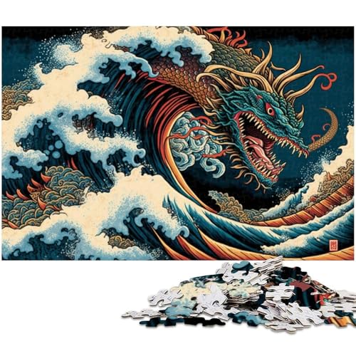 Japanisches Wellendrachen-Puzzle für Erwachsene, 1000-teiliges Holzpuzzle für Erwachsene, anspruchsvolles Denkspiel für Teenager, Spaß für den Familienspieleabend, 50x75cm/19,68x29,52 Zoll Japanisches Wellendrachen-Puzzle für Erwachsene, 1000-teiliges Holzpuzzle für Erwachsene, anspruchsvolles Denkspiel für Teenager, Spaß für den Familienspieleabend, 50x75cm/19,68x29,52 Zoll von MrChunlong