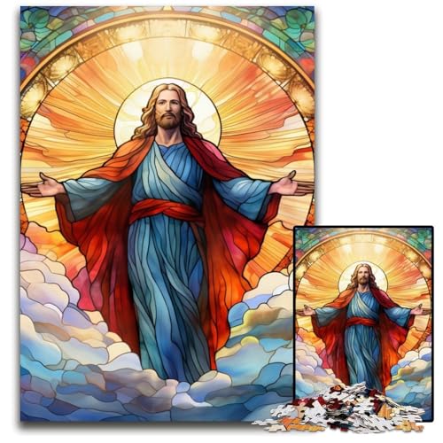 Jesus im Himmel, 1000-teiliges Puzzle, anspruchsvolles Denkspiel, Familienaktivität, Heimdekoration, 50x75cm/19,68x29,52 Zoll Jesus im Himmel, 1000-teiliges Puzzle, anspruchsvolles Denkspiel, Familienaktivität, Heimdekoration, 50x75cm/19,68x29,52 Zoll von MrChunlong