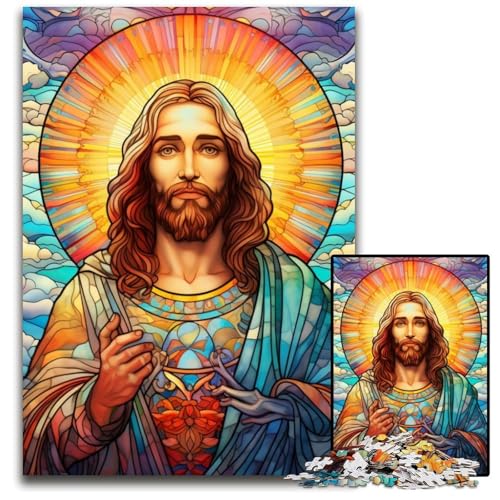 Jesus im Himmel, 1000-teiliges Puzzle für Erwachsene, Papppuzzle, entspannende Unterhaltung, Heimdekoration, 26x38cm/10,23x14,96 Zoll von MrChunlong