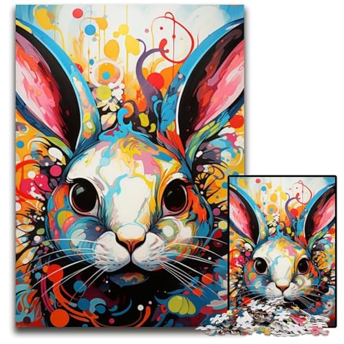 Kaninchen-Puzzle, 1000 Teile, Geschenke, Unmögliches Puzzle für Erwachsene, Herausforderndes Denkspiel für Teenager, Familienspaß, Interaktives Spiel, 26x38cm/10,23x14,96 Zoll von MrChunlong