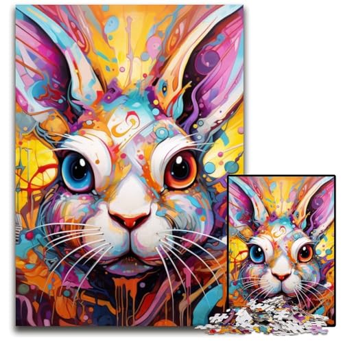 Kaninchen-Puzzle, 1000 Teile, anspruchsvolles Denkspiel, Familienaktivität, Heimdekoration, 26x38cm/10,23x14,96 Zoll Kaninchen-Puzzle, 1000 Teile, anspruchsvolles Denkspiel, Familienaktivität, Heimdekoration, 26x38cm/10,23x14,96 Zoll von MrChunlong