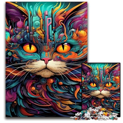 Katzen-Puzzle 1000 Teile für Erwachsene, Puzzle für Erwachsene, DIY-Heimdekor-Geschenk, Denksportspiel, 50x75cm/19,68x29,52 Zoll Katzen-Puzzle 1000 Teile für Erwachsene, Puzzle für Erwachsene, DIY-Heimdekor-Geschenk, Denksportspiel, 50x75cm/19,68x29,52 Zoll von MrChunlong