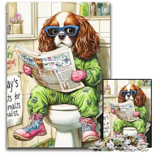 King Spaniel Go Toilet Puzzle 1000 Teile für Erwachsene Puzzles Perfekt für Familienfeiern, Geburtstage, Feiertage 26x38cm/10,23x14,96 Zoll King Spaniel Go Toilet Puzzle 1000 Teile für Erwachsene Puzzles Perfekt für Familienfeiern, Geburtstage, Feiertage 26x38cm/10,23x14,96 Zoll von MrChunlong
