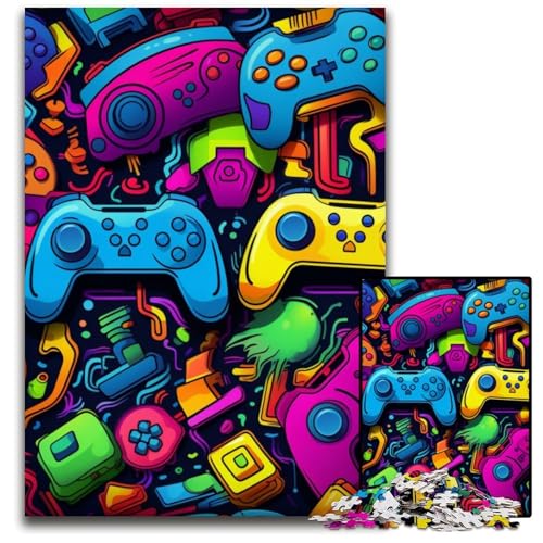 Kunstspiele-Puzzles für Erwachsene, 1000-teiliges Papp-Puzzle für Erwachsene, anspruchsvolles Denkspiel für Teenager, Spaß für den Familienspieleabend, 26x38cm/10,23x14,96 Zoll von MrChunlong