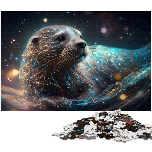 Leuchtendes Otter-Puzzle, 1000 Teile, für Erwachsene, Holzpuzzle, ideal für Teenager und Sammler, Reisegeschenk, Familienaktivität, 50x75cm/19,68x29,52 Zoll Leuchtendes Otter-Puzzle, 1000 Teile, für Erwachsene, Holzpuzzle, ideal für Teenager und Sammler, Reisegeschenk, Familienaktivität, 50x75cm/19,68x29,52 Zoll von MrChunlong