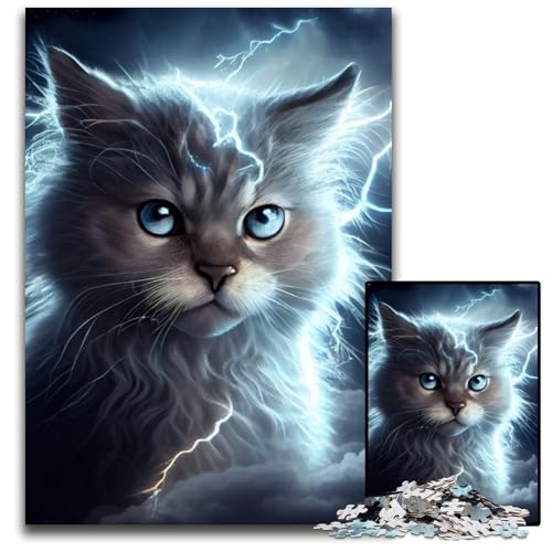 Lightning Cosmic Cat Puzzle für Erwachsene, 1000-teiliges Holzpuzzle für Erwachsene, anspruchsvolles Denkspiel für Teenager, Spaß für den Familienspieleabend, 50x75cm/19,68x29,52 Zoll Lightning Cosmic Cat Puzzle für Erwachsene, 1000-teiliges Holzpuzzle für Erwachsene, anspruchsvolles Denkspiel für Teenager, Spaß für den Familienspieleabend, 50x75cm/19,68x29,52 Zoll von MrChunlong