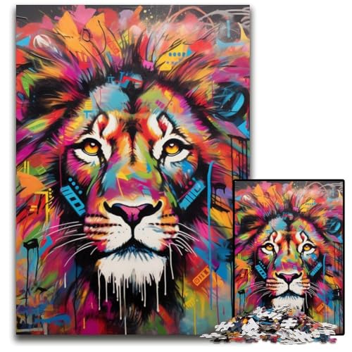 Löwe-Puzzle, 1000 Teile, Papppuzzle für Erwachsene, anspruchsvolles Denkspiel, entspannendes Spielzeug für Teenager, 26x38cm/10,23x14,96 Zoll von MrChunlong