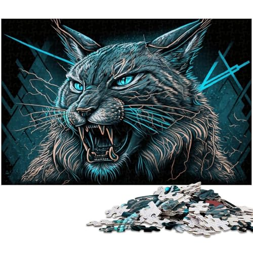 Lynx Graffiti 1000-teiliges Puzzle, anspruchsvolles Denkspiel, Familienaktivität, Heimdekoration, 26x38cm/10,23x14,96 Zoll Lynx Graffiti 1000-teiliges Puzzle, anspruchsvolles Denkspiel, Familienaktivität, Heimdekoration, 26x38cm/10,23x14,96 Zoll von MrChunlong