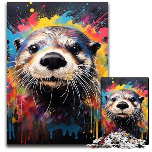 Otter 1000-teiliges Puzzle, Holzpuzzle für Erwachsene, anspruchsvolles Denkspiel – entspannendes Spielzeug für Teenager, 50x75cm/19,68x29,52 Zoll Otter 1000-teiliges Puzzle, Holzpuzzle für Erwachsene, anspruchsvolles Denkspiel – entspannendes Spielzeug für Teenager, 50x75cm/19,68x29,52 Zoll von MrChunlong