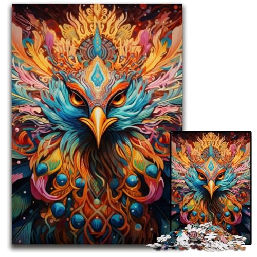Pfauen-Puzzle, 1000 Teile, anspruchsvolles Denkspiel, Familienaktivität, Heimdekoration, 26x38cm/10,23x14,96 Zoll von MrChunlong