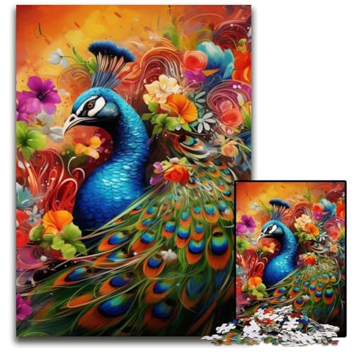 Pfauen-Puzzle 1000 Teile für Erwachsene, Holzpuzzle, Heimdekoration und Urlaubsspaß, 50x75cm/19,68x29,52 Zoll Pfauen-Puzzle 1000 Teile für Erwachsene, Holzpuzzle, Heimdekoration und Urlaubsspaß, 50x75cm/19,68x29,52 Zoll von MrChunlong