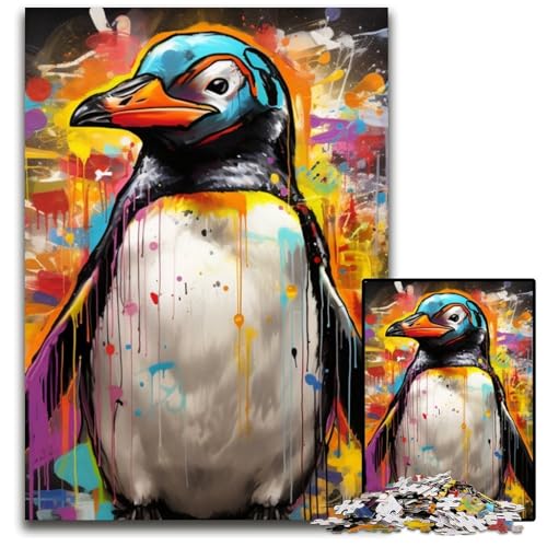 Pinguin-Graffiti-Puzzle für Erwachsene, 1000 Teile, Papppuzzle, anspruchsvolles Denkspiel für Teenager, Spaß für den Spieleabend mit der Familie, 26x38cm/10,23x14,96 Zoll Pinguin-Graffiti-Puzzle für Erwachsene, 1000 Teile, Papppuzzle, anspruchsvolles Denkspiel für Teenager, Spaß für den Spieleabend mit der Familie, 26x38cm/10,23x14,96 Zoll von MrChunlong