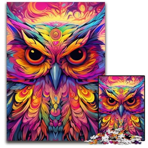 Pink Owl 1000-teiliges Puzzle für Erwachsene, schwierige Puzzles für Erwachsene, Heimdekoration, 50x75cm/19,68x29,52 Zoll Pink Owl 1000-teiliges Puzzle für Erwachsene, schwierige Puzzles für Erwachsene, Heimdekoration, 50x75cm/19,68x29,52 Zoll von MrChunlong