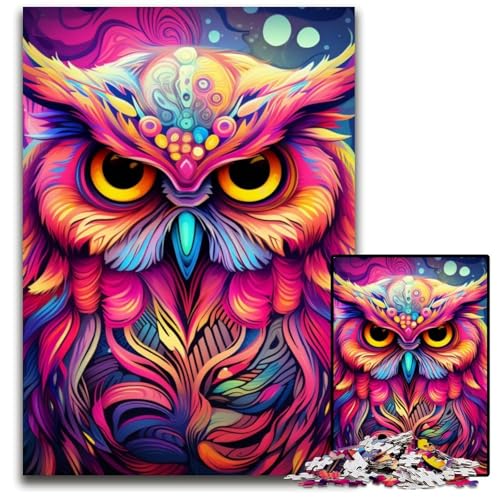 Pink Owl Puzzle 1000 Teile für Erwachsene, anspruchsvolle Puzzles, anspruchsvolles DIY-Denkspiel für Teenager, 50x75cm/19,68x29,52 Zoll Pink Owl Puzzle 1000 Teile für Erwachsene, anspruchsvolle Puzzles, anspruchsvolles DIY-Denkspiel für Teenager, 50x75cm/19,68x29,52 Zoll von MrChunlong